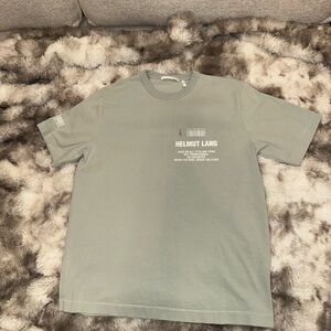 Helmut Lang Sage Green Short-Sleeve Logo Tee